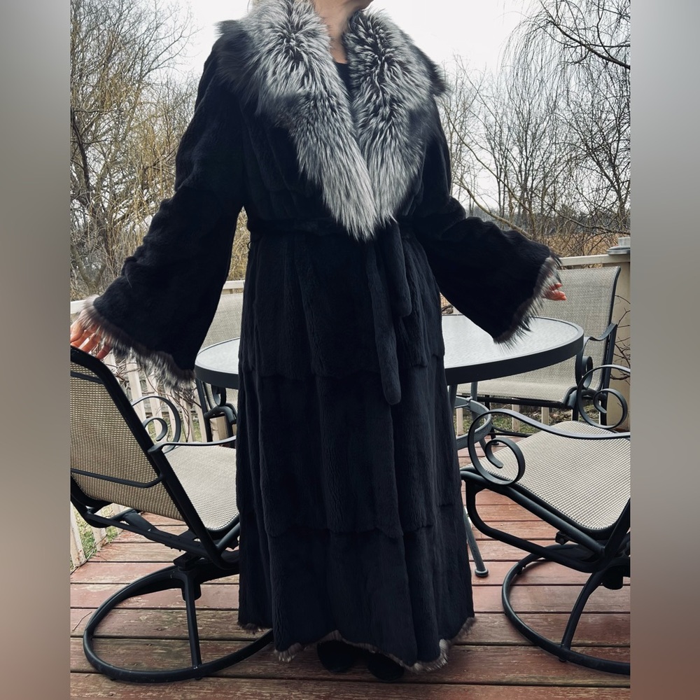 Sheared O’Merinos Fur Coat Huge Fox Collar Italy